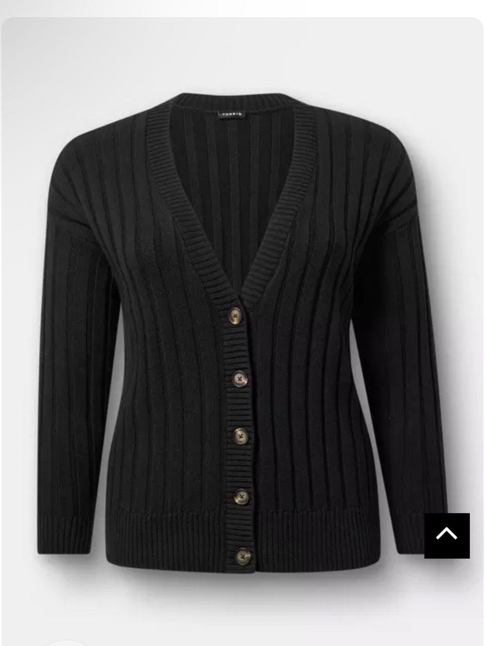 Torrid black classic ribbed cardigan sweater Size 1 (1X 14/16)